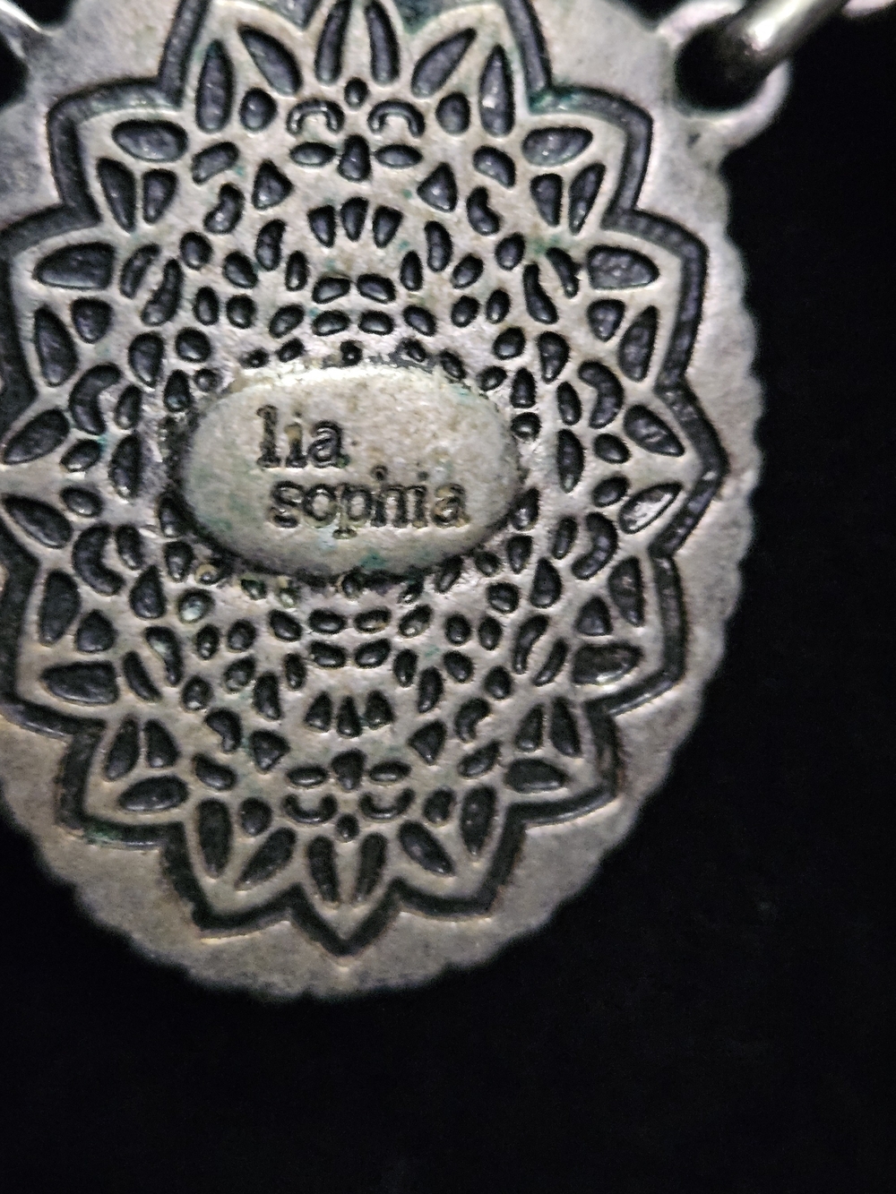 lia sophia Silver-Tone Filigree Pendant Necklace